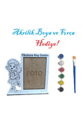 Okula Hoş Geldin Ahşap MDF Boyama ve Fotoğraf Çerçevesi Akrilik Boyama 10'lu Set + MES Akademi Eğitim Seti Hediye!