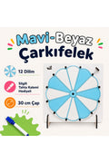 MAVİ-BEYAZ Çarkıfelek Oyunu Ahşap Eğitim Materyali + MES Akademi Eğitim Seti Hediye!