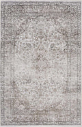 Bbavpe Brown Oriental Washable Polyester Area Rug