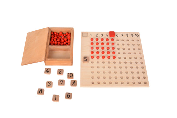 Boncuklu Çarpma Seti (Ahşap) - Doğal Ahşap Montessori Eğitim Aracı