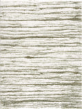 Vecaa Green Stripe Machine Woven Area Rug with Durable Polyurethane Backing
