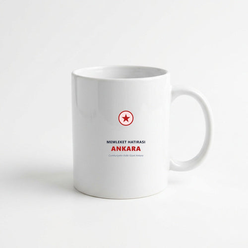 Ankara Başkent Gururu Ay Yıldızlı Porselen Kupa 330 ml