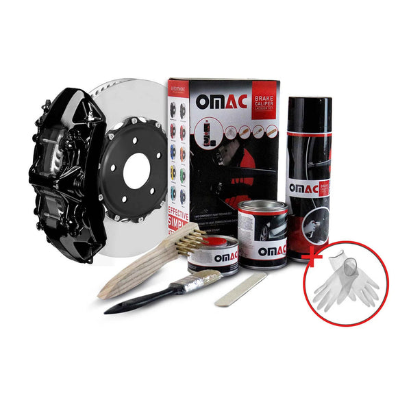 OMAC Brake Caliper Epoxy Based Car Paint Kit New York Black Glossy High-Temp - Bazarry Auto