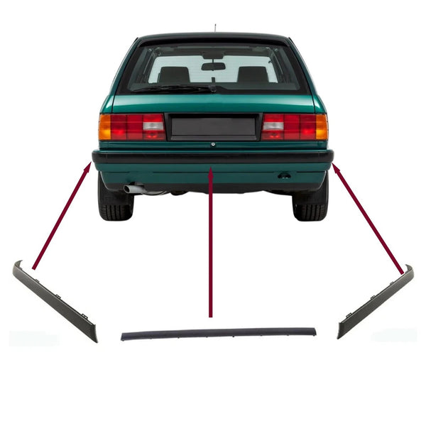 FOR BMW E30 REAR BUMPER TRIM Molding set EURO 87-94 Late plastic 316 318 320 325 - Bazarry Auto
