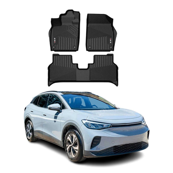 OMAC Premium Floor Mats for VW ID.4 2021-2024 All-Weather Heavy Duty Black - Bazarry Auto