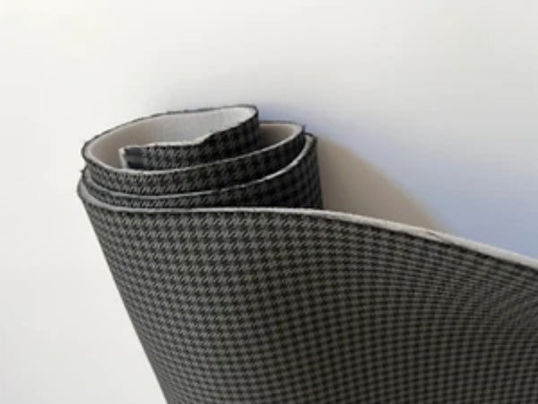 PORSCHE "Pepita" NEW Seating Fabric Car Upholstery BLACK-GRAY (Hounds tooth) - Bazarry Auto