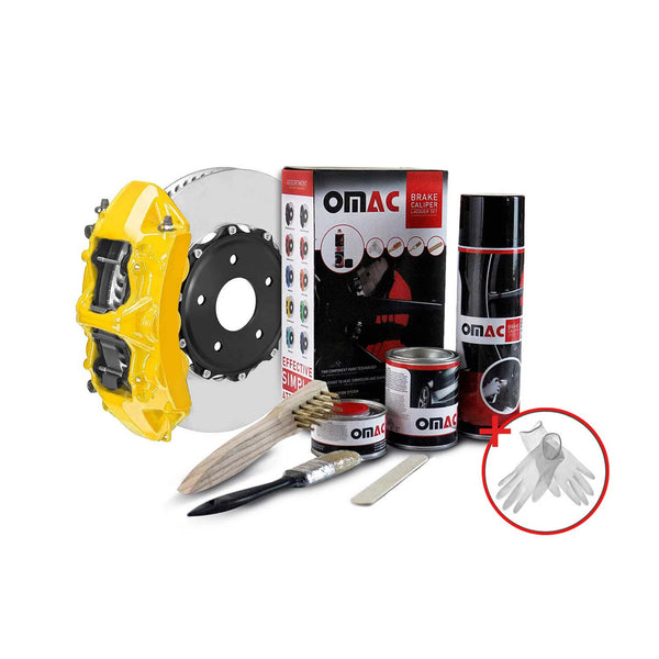 OMAC Brake Caliper Epoxy Based Car Paint Kit California Yellow Glossy High-Temp - Bazarry Auto