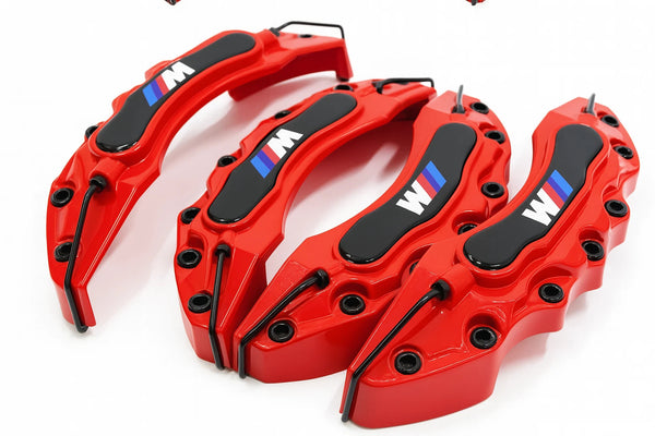 BMW Brake Caliper Covers Red M Style – Universal Fit Front & Rear Set 4 PCS - Bazarry Auto