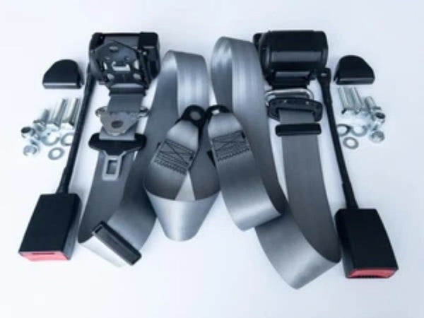 NEW Seat Belt for 911 Porsche with Brackets 1965-1983 - GRAY - Bazarry Auto