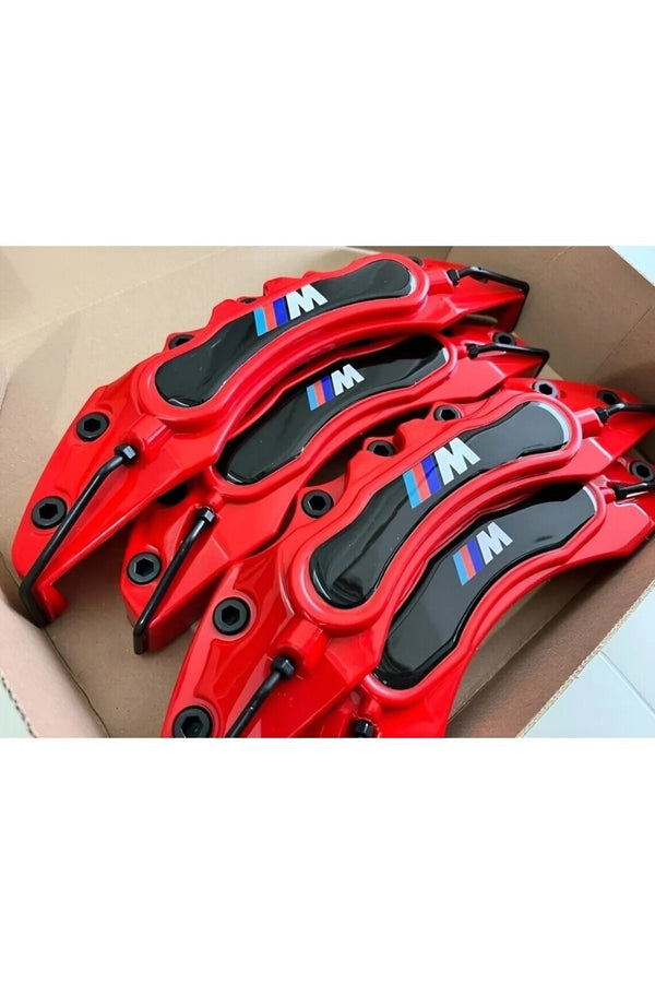 Red M performance Car Disc Brake Caliper Covers Front &Rear 4PCS-Set E36 E46 E90 - Bazarry Auto