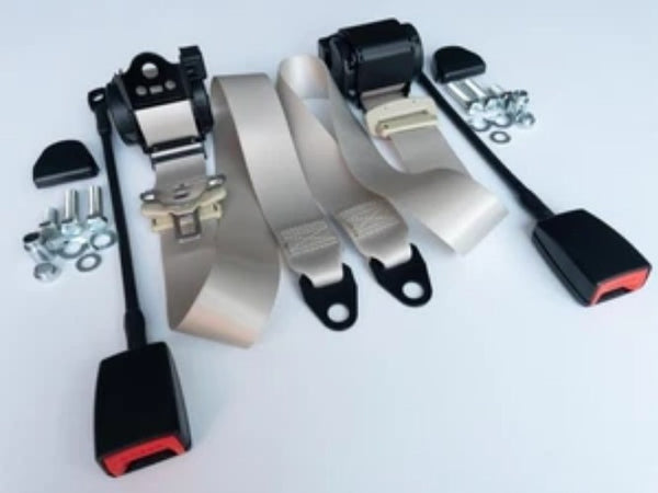 BMW E10 Automatic Seat Belt BEİGE Set Of 2 Pieces 02 1502 1602 1802 2002 - NEW - Bazarry Auto