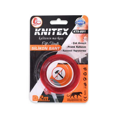 Knitex Çift Taraflı Silikon Bant 2M Ktx-891 Kırm
