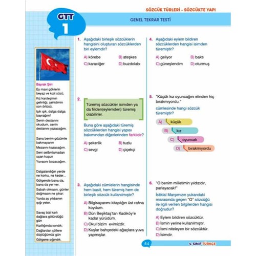 Dikkat 4. Sınıf İpuçlu Türkçe Yeni Nesil Soru Bank