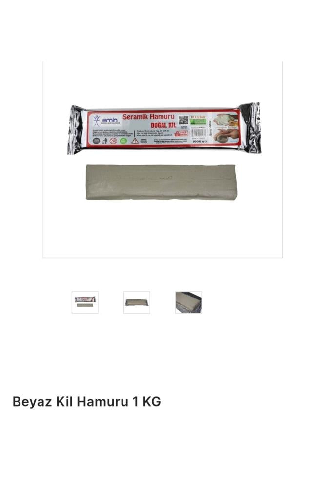 Arks Seramik Kil Çamuru 1000Gr Beyaz
