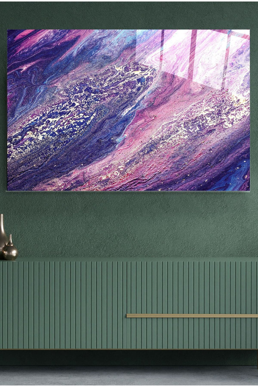 Purple And Pink Cam Tablo, Dekoratif Cam Tablo