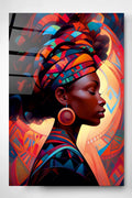 Dekoratif Afrikalı Kadın Dekoratif Cam Tablo (70 x 105)