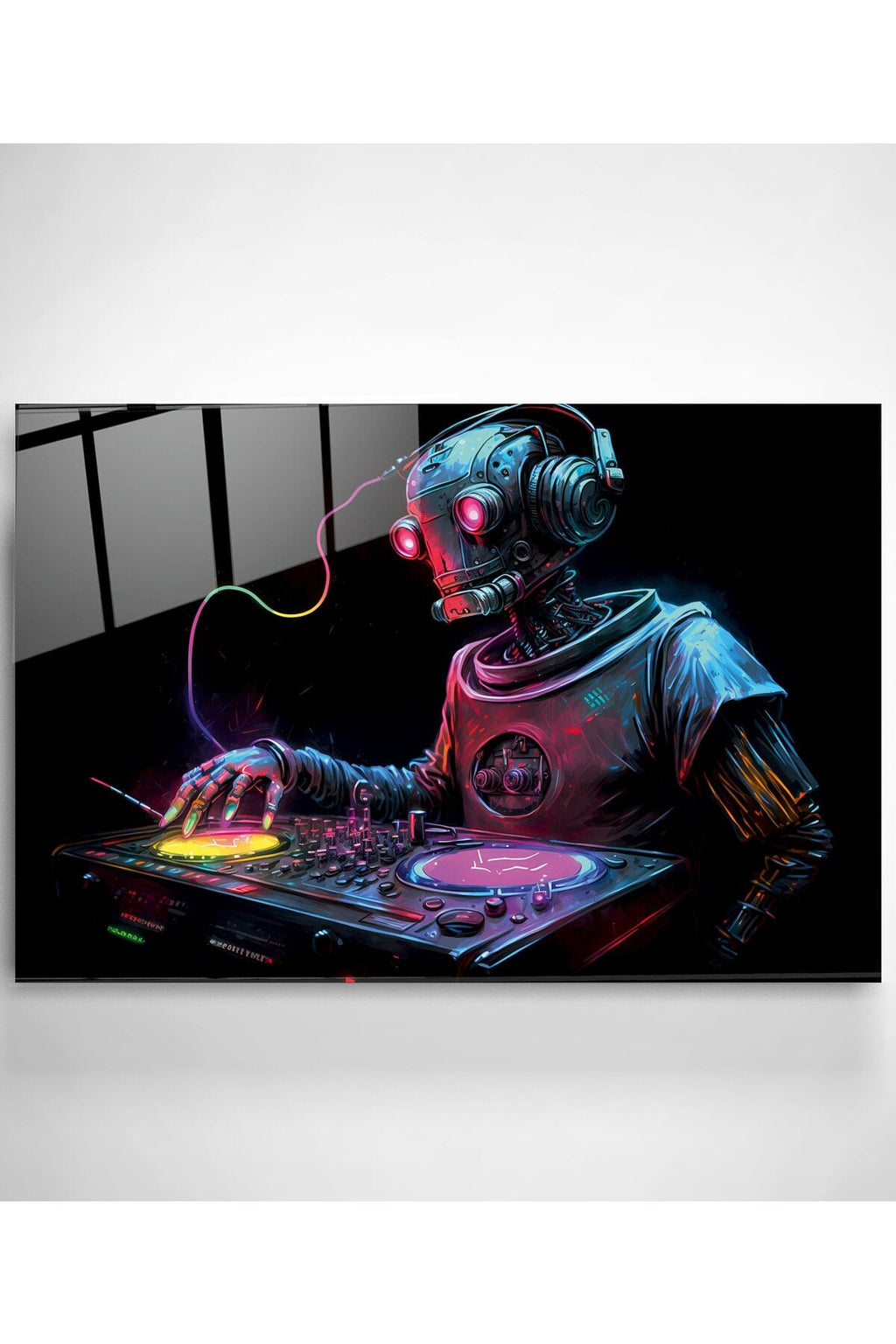 Dj Robot Cam Tablo, Dekoratif Cam Tablo
