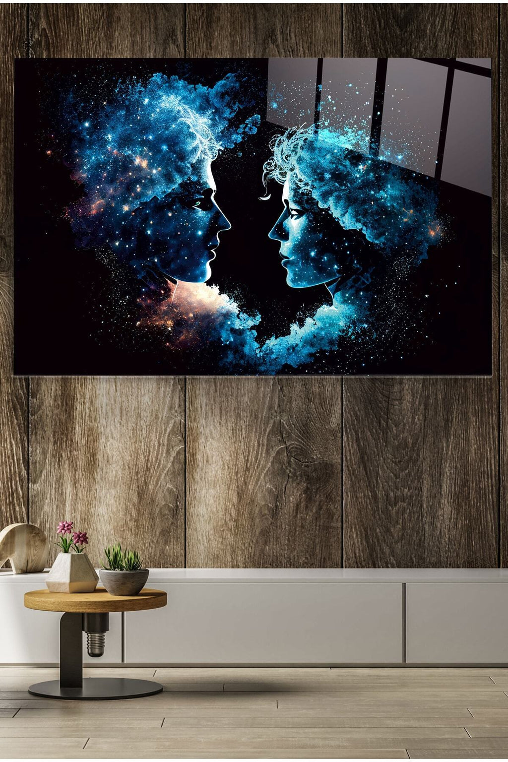 Astrolojik Sembol Cam Tablo, Dekoratif Cam Tablo (30 x 50)
