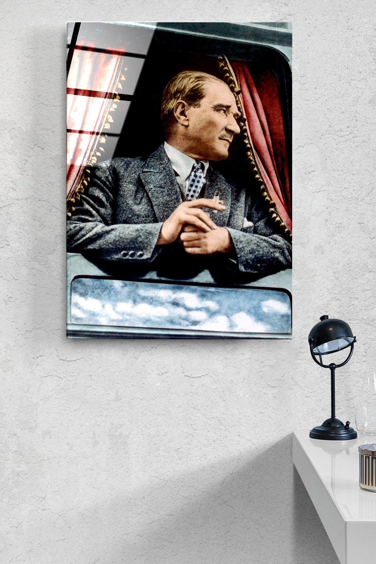 Dekoratif Atatürk Dekoratif Cam Tablo (30 x 50)