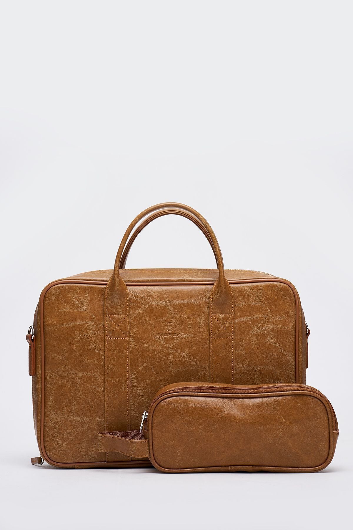 Crazy Taba Renk Macbook Organizer 13 ve 14 İnç Laptop Evrak Çantası