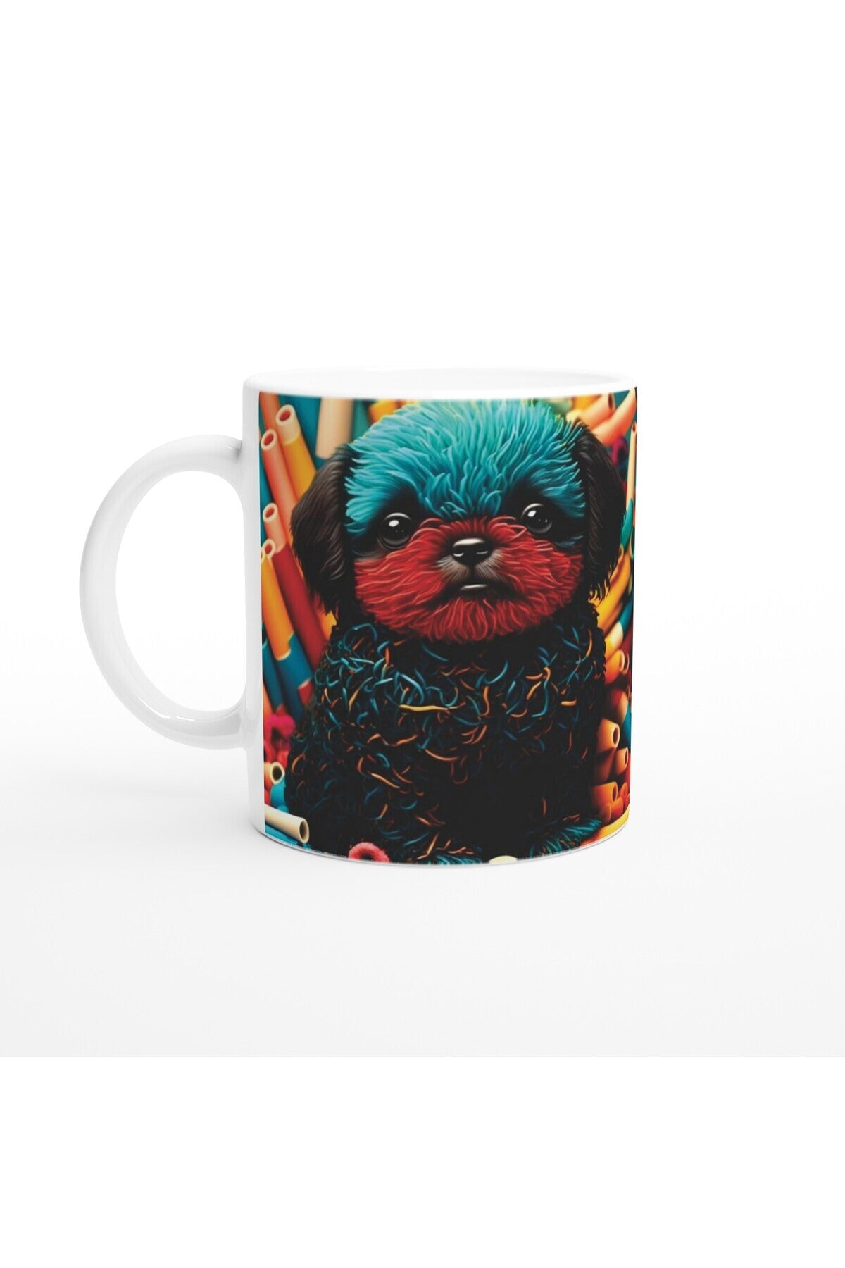 Neon Renkli Sevimli Köpek Kupa Bardak