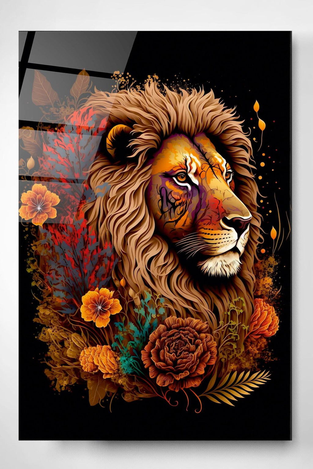 Lion Cam Tablo, Dekoratif Cam Tablo