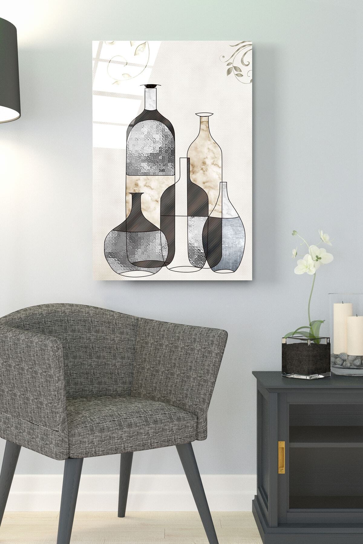Şişeler Cam Tablo, Dekoratif Cam Tablo (30 x 50)
