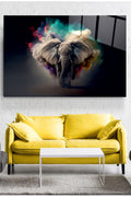 Dekoratif Colorful Elephant Dekoratif Cam Tablo