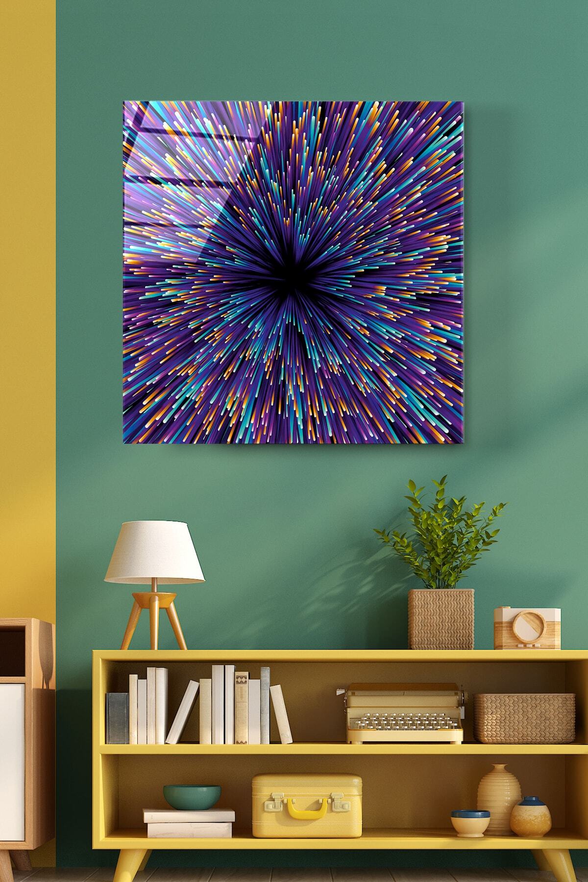 Colourful Cam Tablo, Dekoratif Cam Tablo (50 x 50)