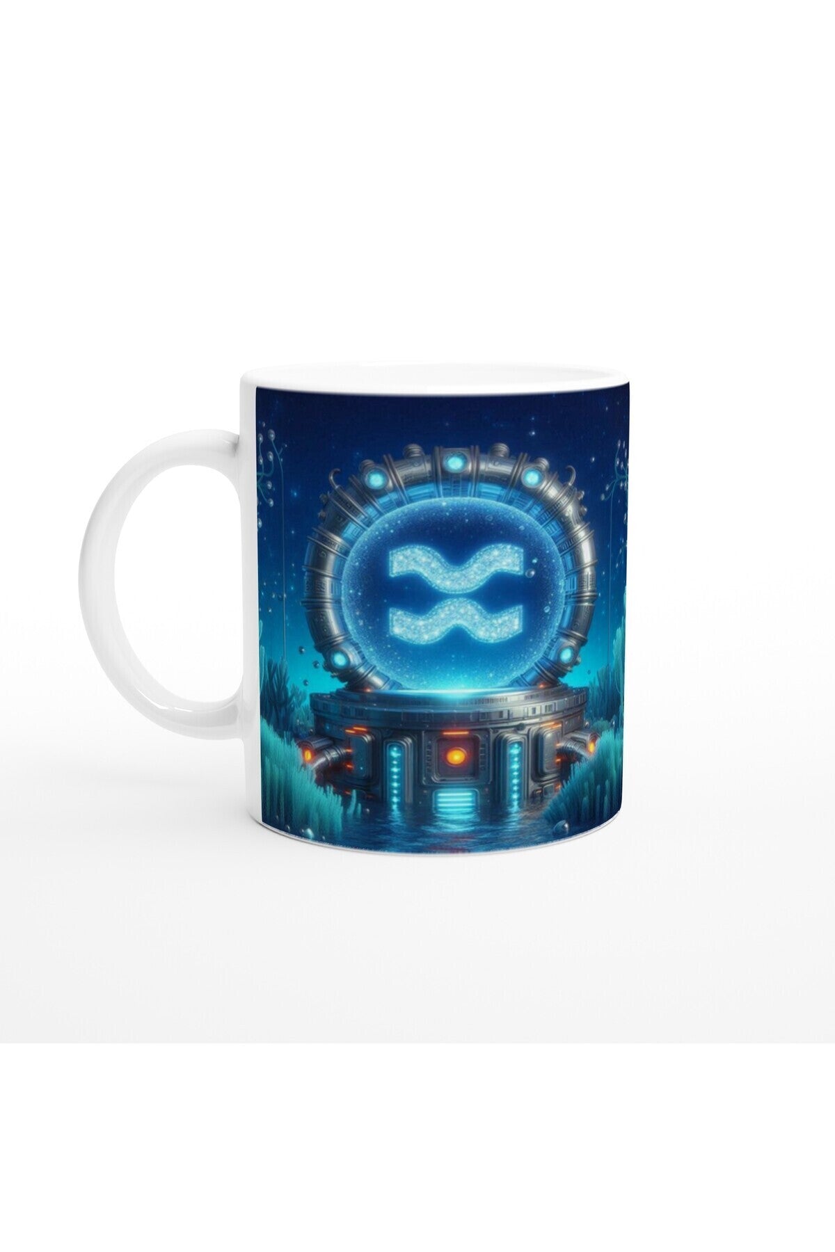 Kova Burcu Baskılı Kahve Kupası - Astral Denizaltı Dünyası Vs4