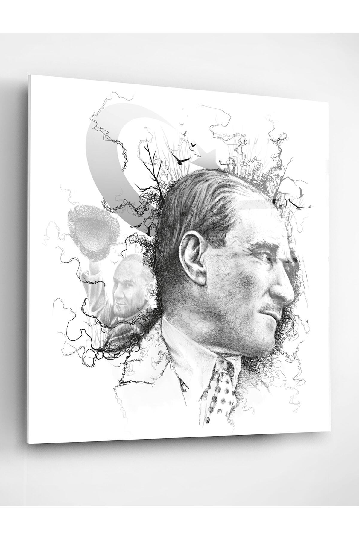 Dekoratif Atatürk , Dekoratif Cam Cam Tablo (100 x 150)
