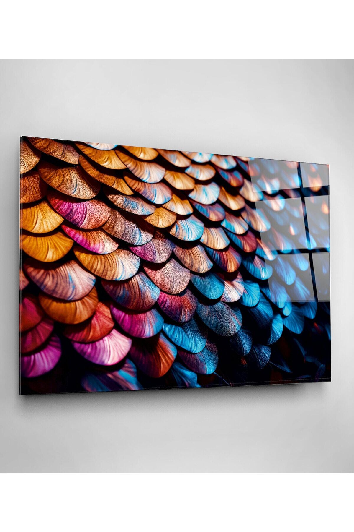 Balık Pulu Cam Tablo, Dekoratif Cam Tablo (30 x 50)