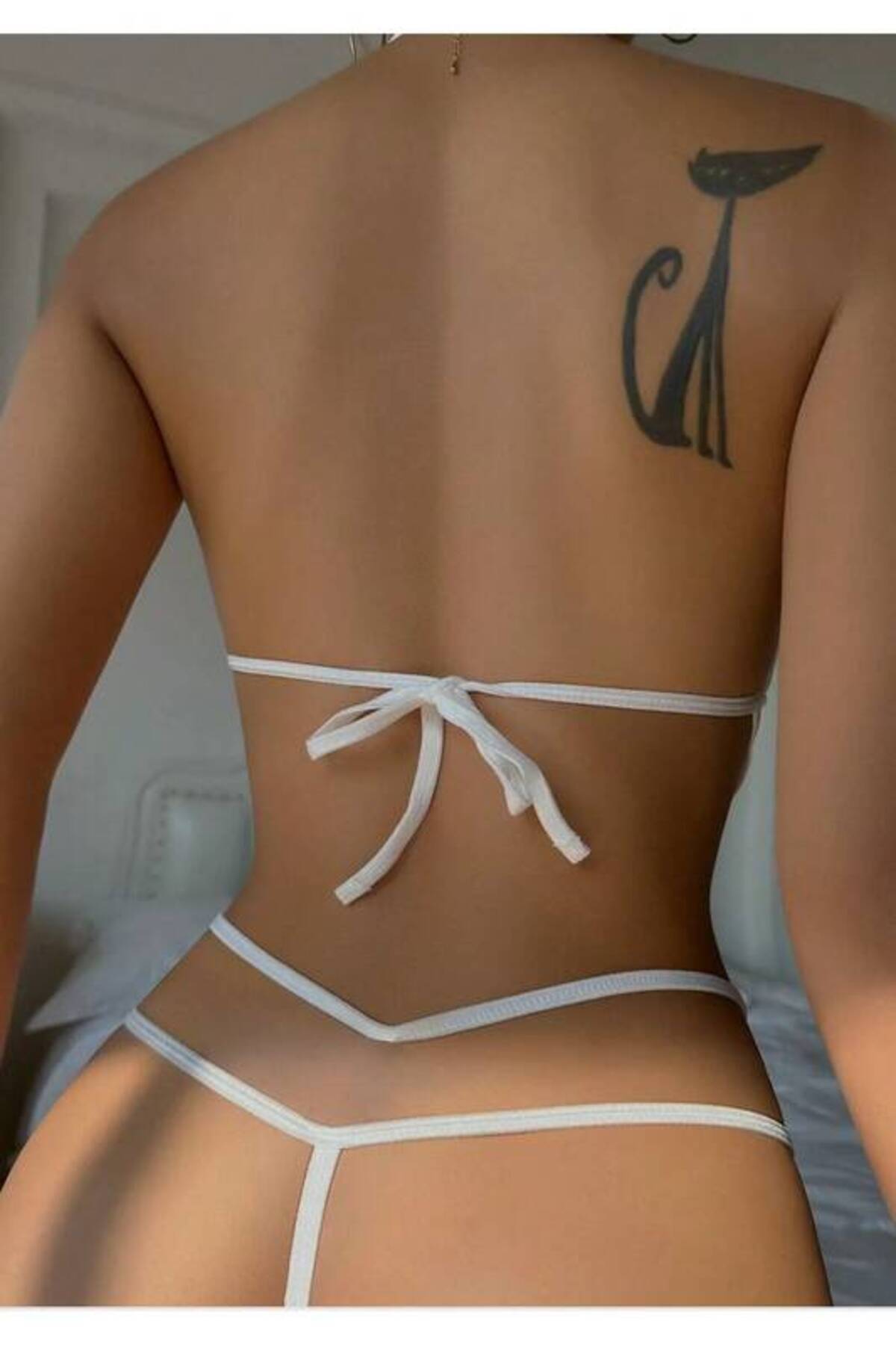 Beyaz Fantezi Babydoll Dantel Detaylı Kadın İç Giyim