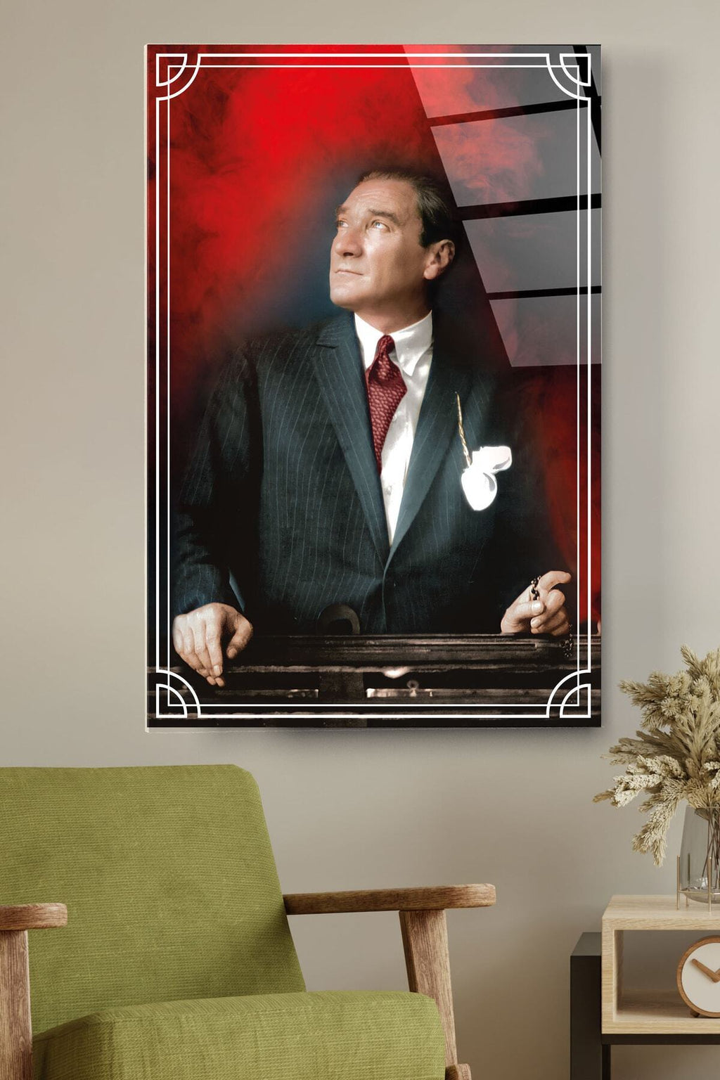 Dekoratif Atatürk Dekoratif Cam Tablo