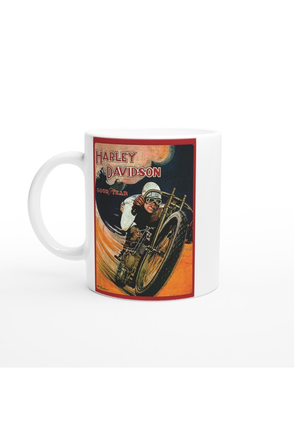 Harley Retro Yarışçı Baskılı Kupa Bardak