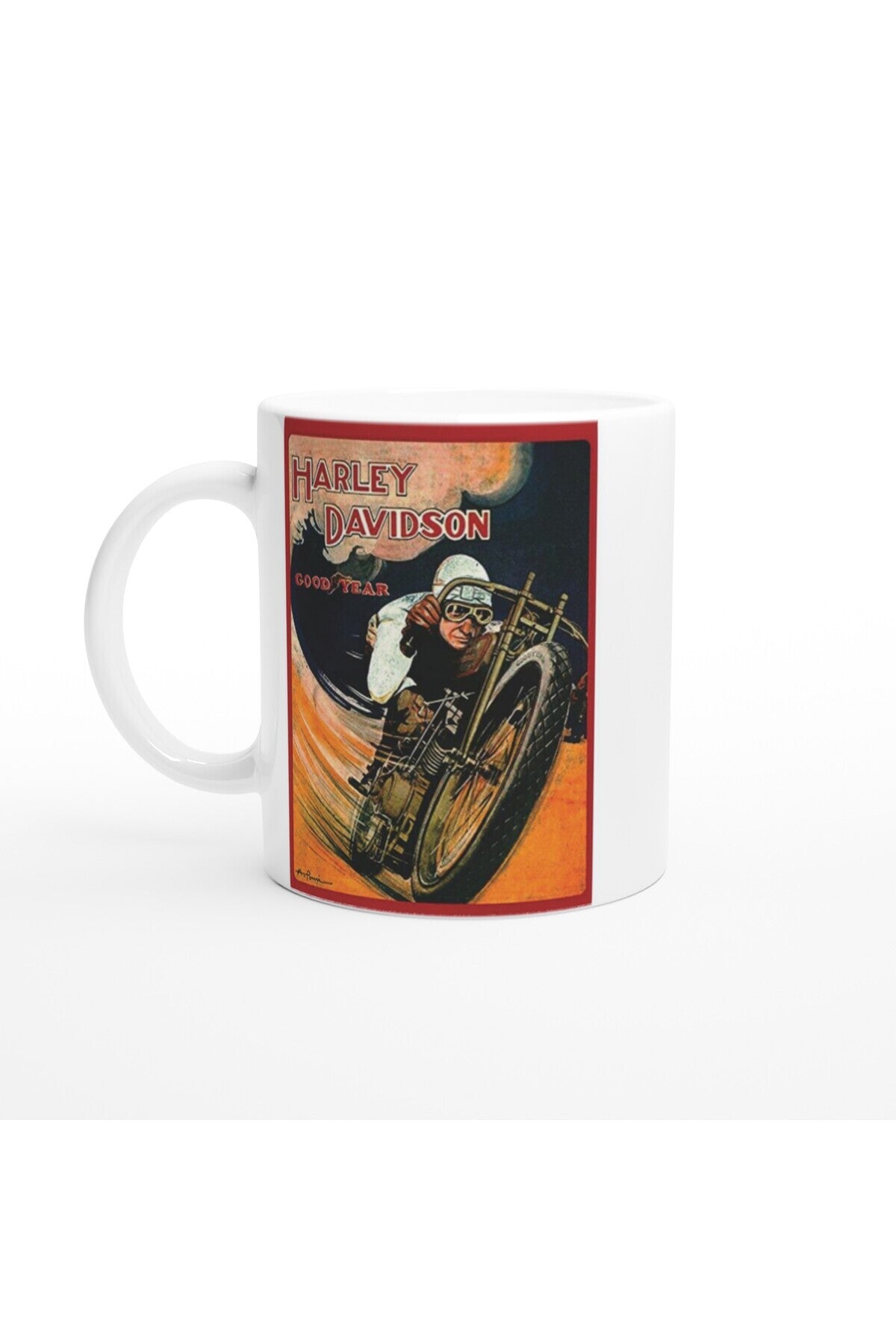 Harley Retro Yarışçı Baskılı Kupa Bardak
