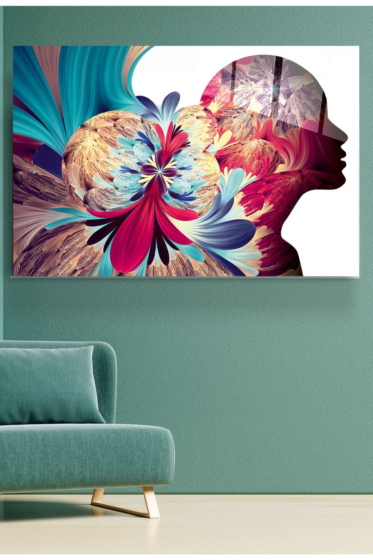 Human Is Art Cam Tablo, Dekoratif Cam Tablo (80 x 120)