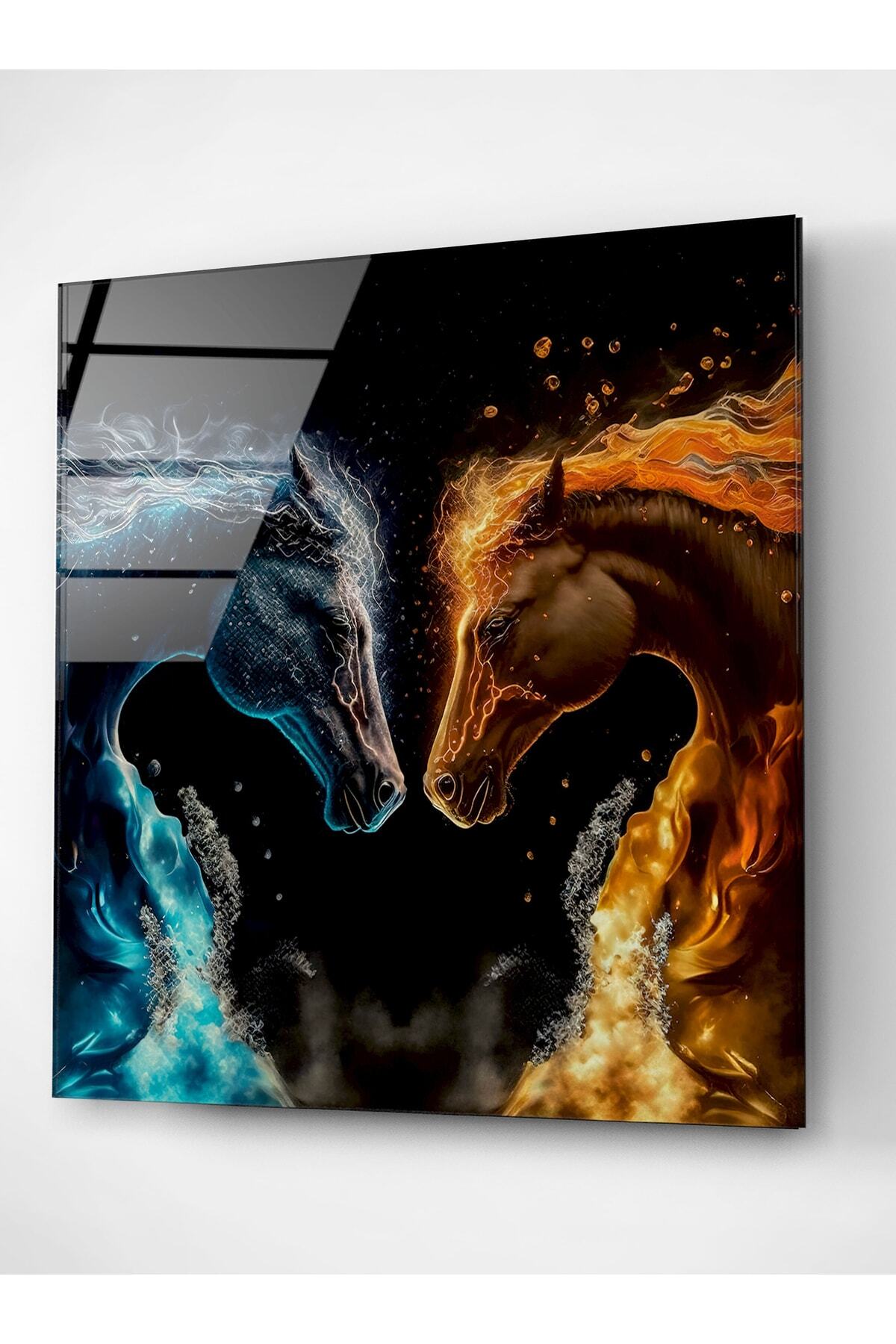 Fire And Water Cam Tablo, Dekoratif Cam Tablo