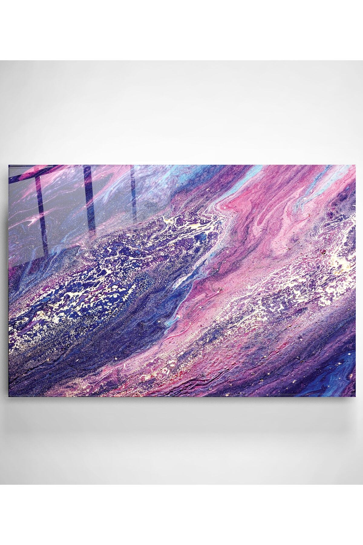 Purple And Pink Cam Tablo, Dekoratif Cam Tablo (80 x 120)