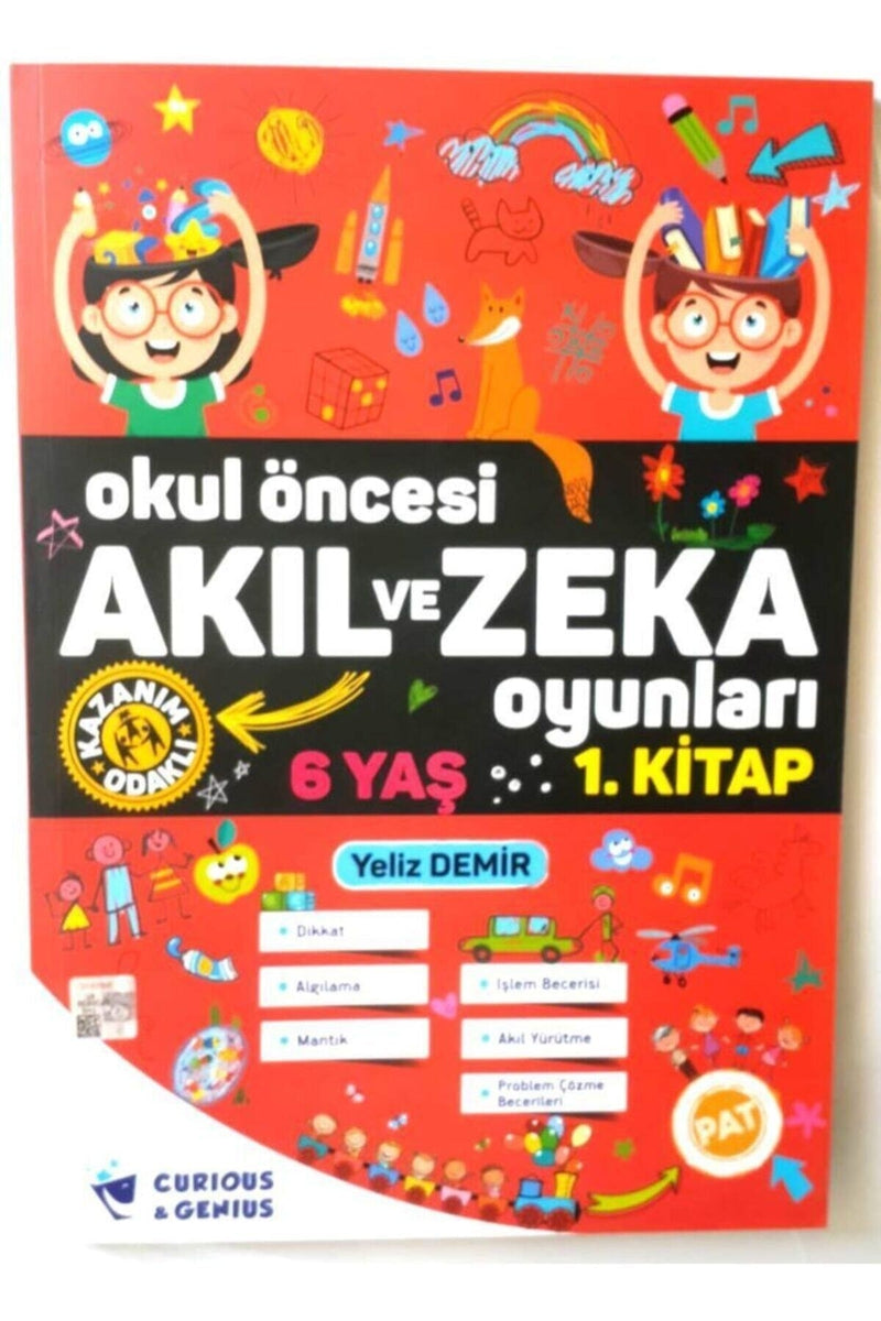 Okul Öncesi 6 Yaş Akıl Ve Zeka Oyunları 1.sınıf Seti 2 Kitap + MES Akademi Eğitim Seti Hediye!