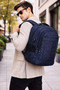 Lacivert Su Geçirmez USB Şarjlı Sırt Çantası - 15.6'' Laptop ve 10'' Tablet Uyumluluğu