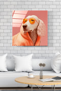 Köpek Portre Cam Tablo, Dekoratif Cam Tablo