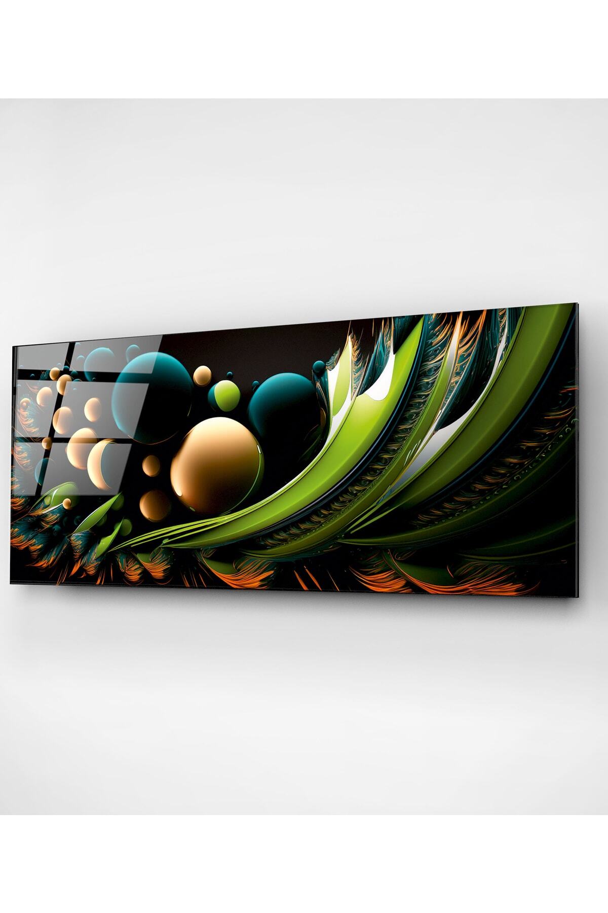 Dekoratif Owl Dekoratif Cam Tablo (50 x 120)