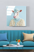 Dekoratif Leopar Dekoratif Cam Tablo (100 x 100)
