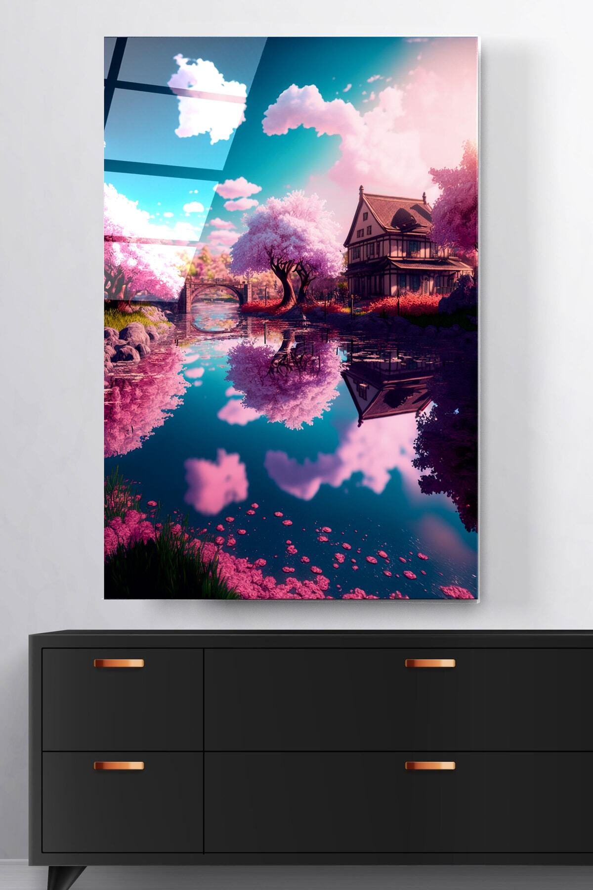 Pink Cam Tablo, Dekoratif Cam Tablo (30 x 50)
