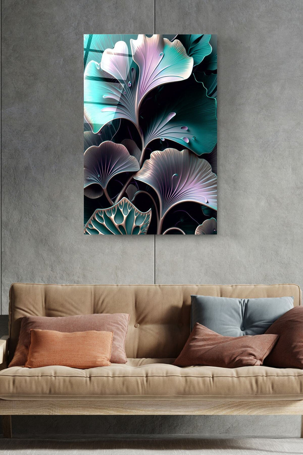 Leaf Art Cam Tablo, Dekoratif Cam Tablo