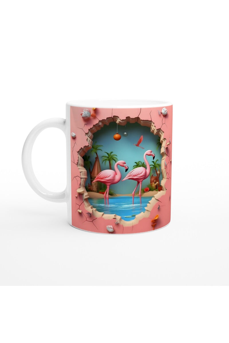 Tropikal Flamingo Baskılı Kupa Bardak