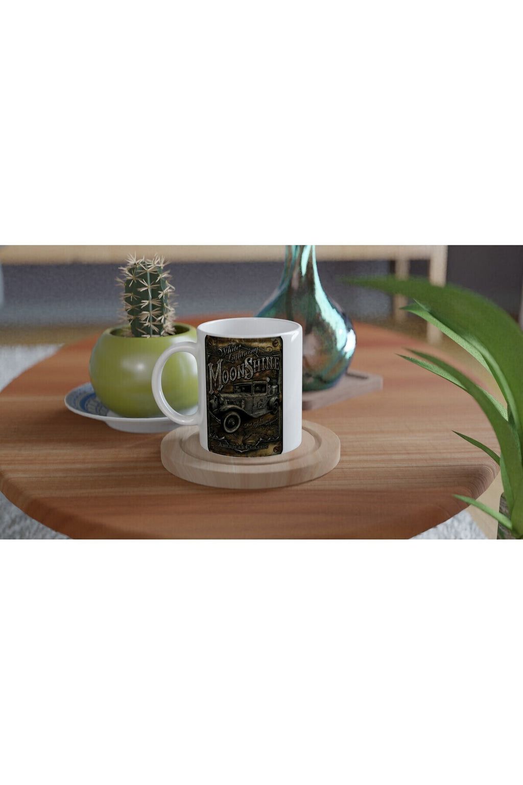 White Lightning Moonshine Temalı Vintage Kupa