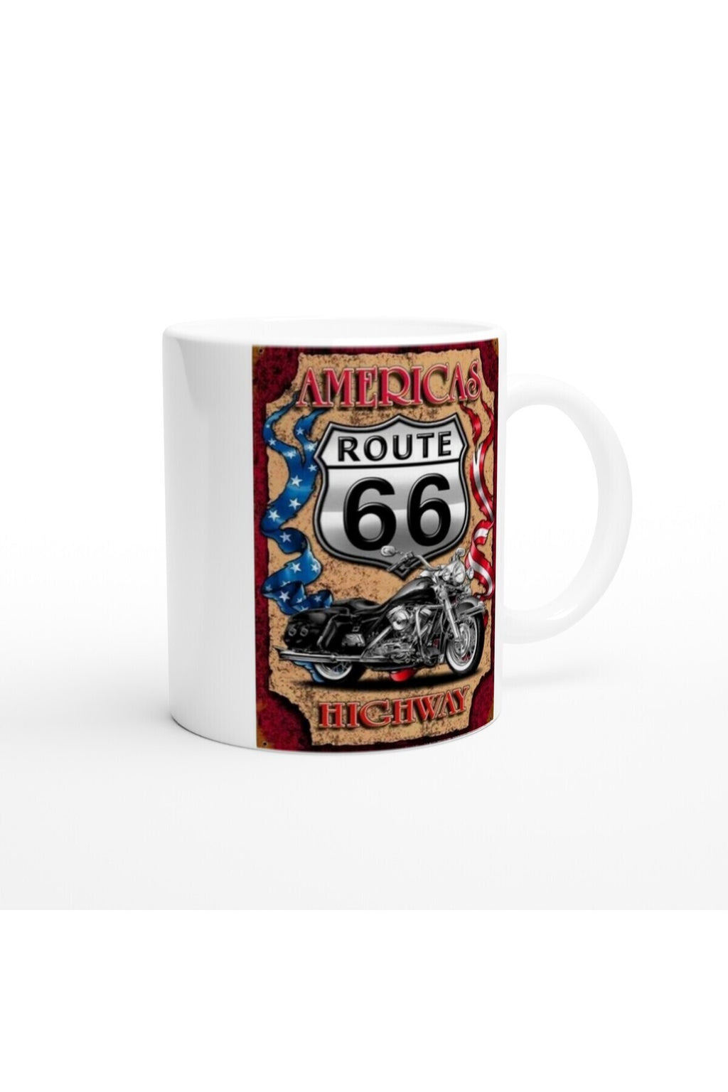 Route 66 Motosiklet Temalı Kupa Bardak