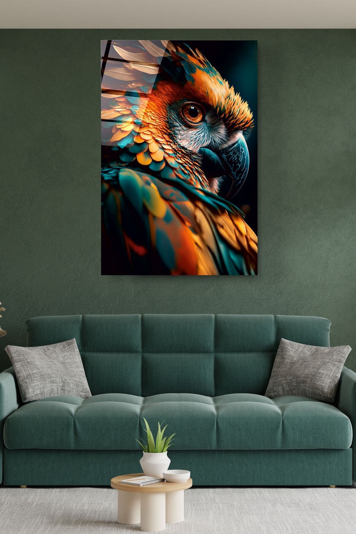 Birds Cam Tablo, Dekoratif Cam Tablo (30 x 50)